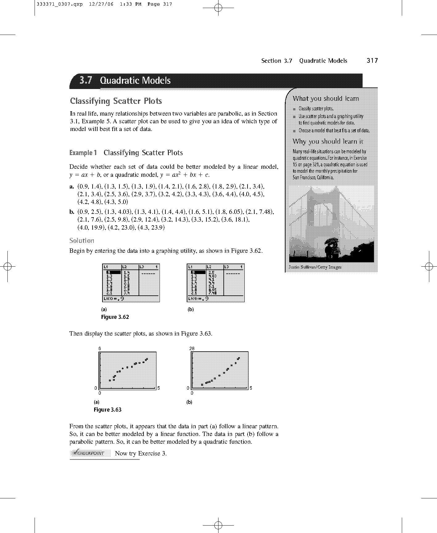 quadratic scatter plot examples